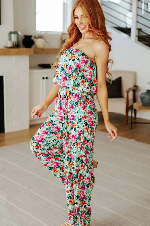 Life of the Party Floral Jumpsuit in Green