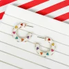 Little Heart-Patterned Enamel Hoop Earrings - White