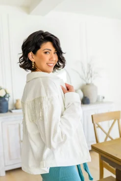 Loretta Rhinestone Fringe Jacket