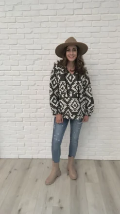 Lounge Day Hoodie in Black & White (Ships in 1-2 Weeks)