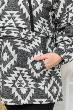 Lounge Day Hoodie in Black & White (Ships in 1-2 Weeks)