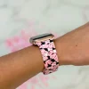 'LOVE' Checkered Print Silicone Smart Watch Band