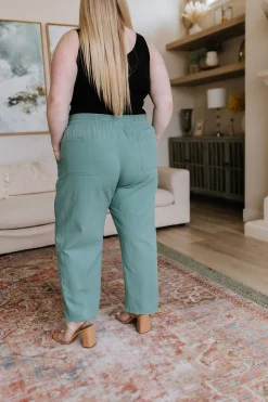 Love Me Dearly High Waisted Pants in Jade