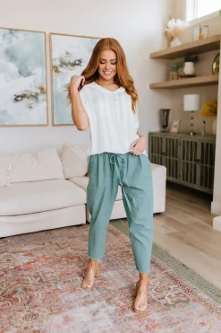 Love Me Dearly High Waisted Pants in Jade