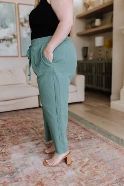 Love Me Dearly High Waisted Pants in Jade