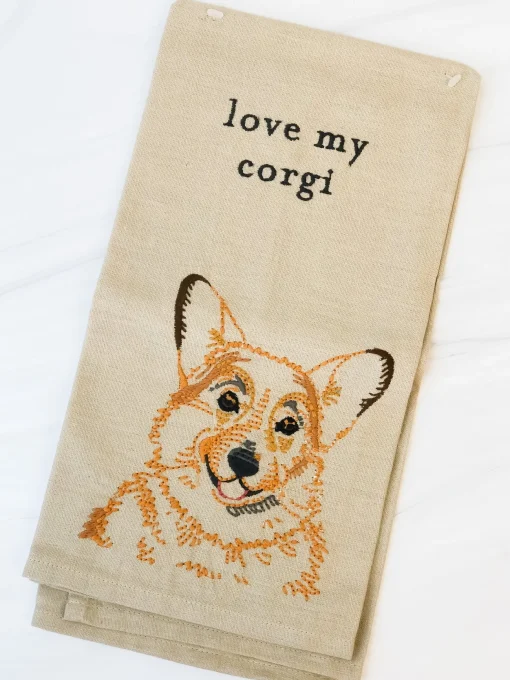 'Love My Corgi' Dish Towel