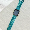 Marble Printed Silicone Smart Watch Band - Green