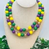 Mardi Gras Bead Dual Strand Necklace