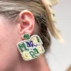 'Mardi Gras' Glitzy Statement Earrings