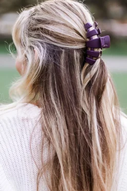 Medium Teleties Claw Clip - Burgundy Bliss