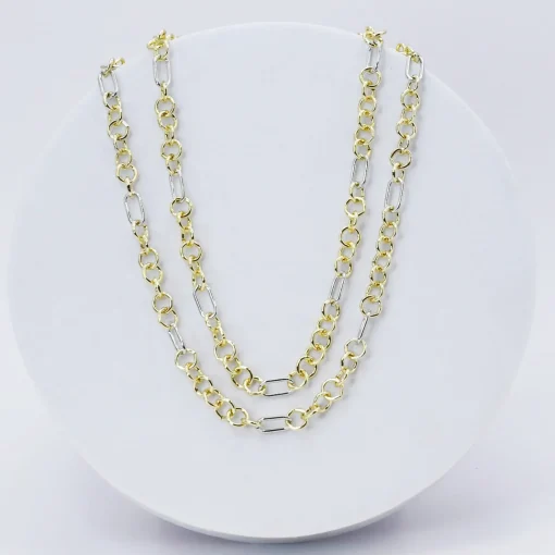 Mixed Metal Link Layer Necklace by Treasure Jewels