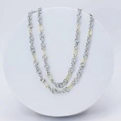 Mixed Metal Link Layer Necklace by Treasure Jewels