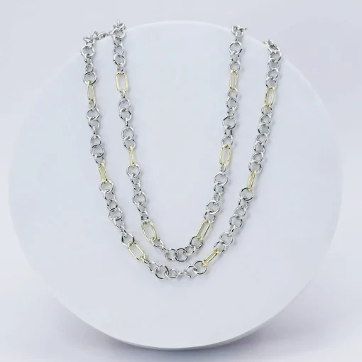 Mixed Metal Link Layer Necklace by Treasure Jewels