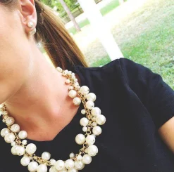 Molly Pearl Bauble Necklace - Gold