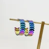 Multi Color Metal Hoop Earrings