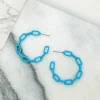 Neon Chainlink Hoop Earrings - Blue