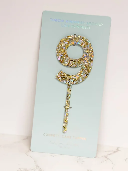Numbers & Shapes Confetti Pearl Cake Toppers