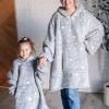 Oversized Blanket Hoodie in Grey Stars