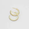 Pearly Sparkle Hoop Earrings