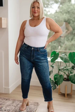 Phillipa High Rise Release Hem Slim Jeans by Judy Blue