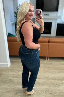 Phillipa High Rise Release Hem Slim Jeans by Judy Blue