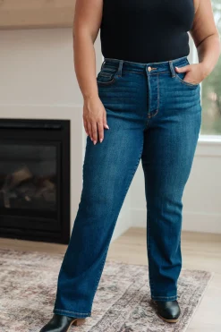 Pippa High Rise Button Fly Straight Jeans by Judy Blue