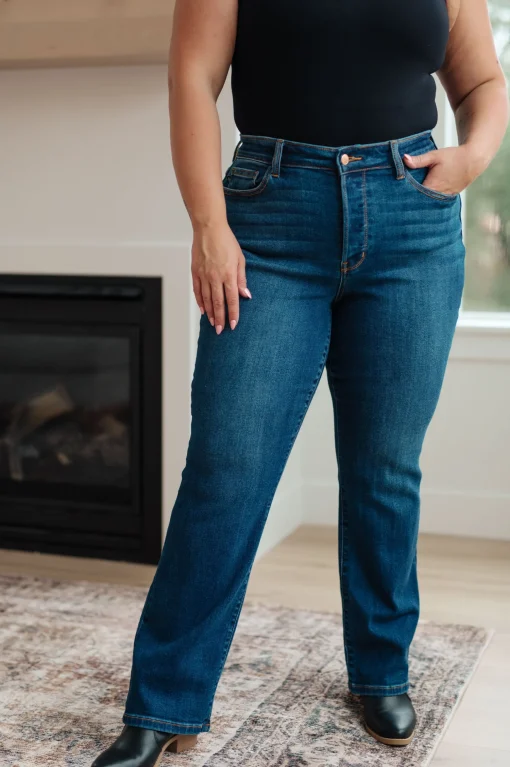 Pippa High Rise Button Fly Straight Jeans by Judy Blue