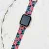 Poinsettia Printed Silicone Smart Watch Band