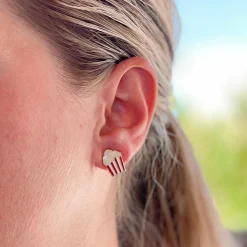 Popcorn Signature Enamel Studs by Prep Obsessed