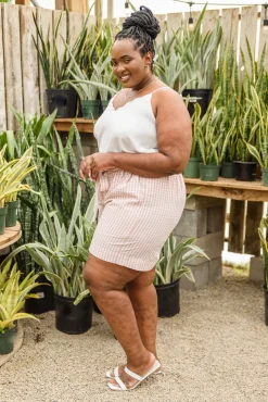 Prim & Pretty Gingham Tie Shorts