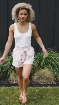 Prim & Pretty Gingham Tie Shorts