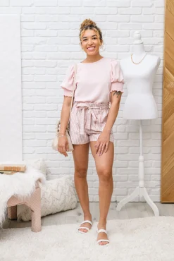 Prim & Pretty Gingham Tie Shorts