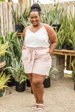 Prim & Pretty Gingham Tie Shorts