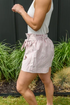 Prim & Pretty Gingham Tie Shorts