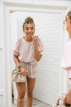 Prim & Pretty Gingham Tie Shorts