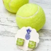 Printed Sports Stud Earrings - Tennis Ball