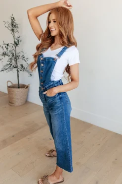 Priscilla High Rise Crop Wide Leg Denim Overalls by Judy Blue