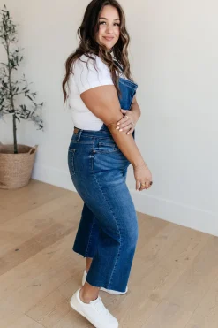 Priscilla High Rise Crop Wide Leg Denim Overalls by Judy Blue