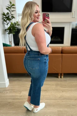 Priscilla High Rise Crop Wide Leg Denim Overalls by Judy Blue