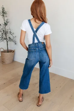Priscilla High Rise Crop Wide Leg Denim Overalls by Judy Blue