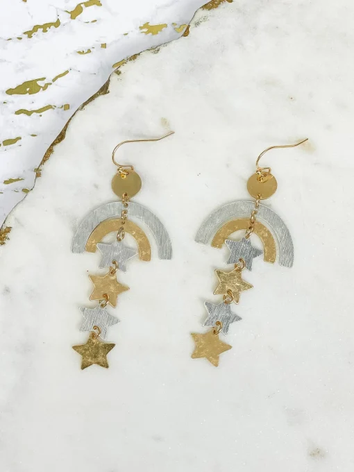 Rainbow Stars Dangle Earrings