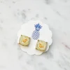 Rose Printed Stud Earrings - Ivory