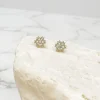 Round Baguette Stud Earrings