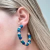 Seaside Beaded Hoop Earrings