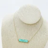 Semi Precious Bar Pendant Necklace - Turquoise