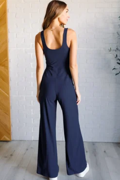 Shavasana Everyday Wide Leg Jumpsuit in Navy