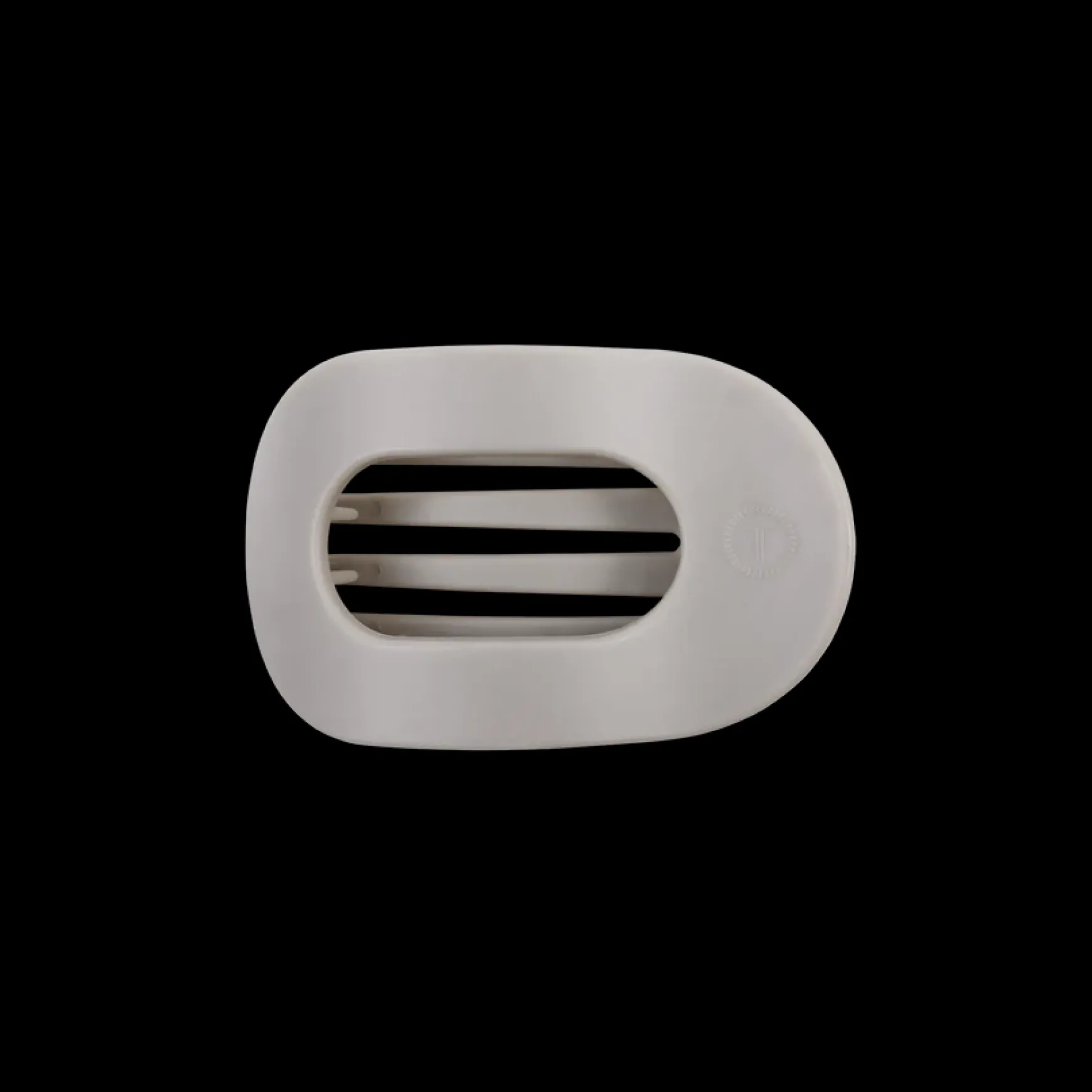 Small Teleties Flat Oval Clip - Silver Flames