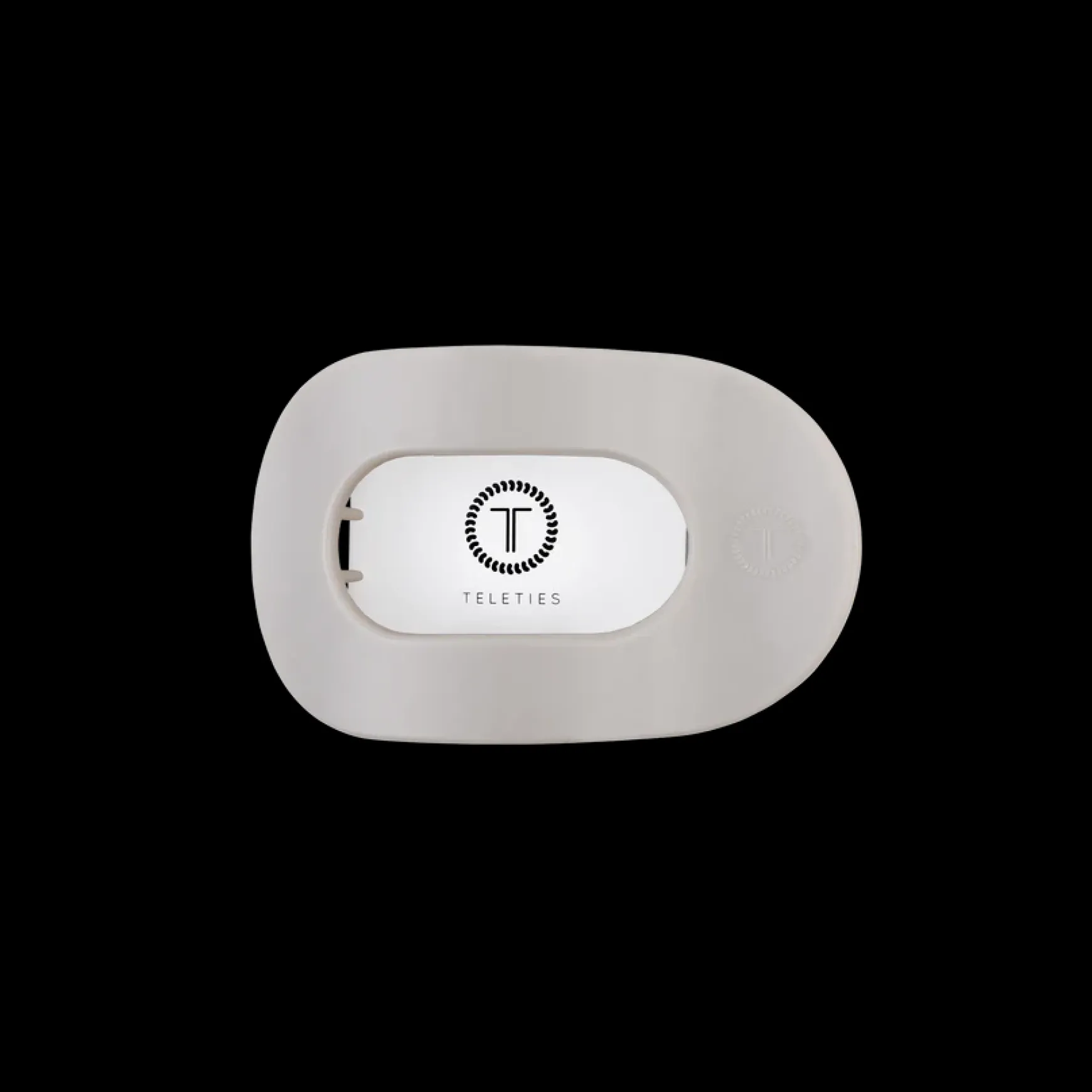 Small Teleties Flat Oval Clip - Silver Flames