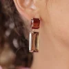 Sparkly Spirit Rectangle Crystal Earrings in Smoke