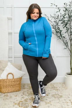 Staying Swift Activewear Jacket in Hawaiian Blue